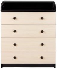 Пеленальний комод Babyroom 4 телBig 102x80x50 венге-дуб молочный